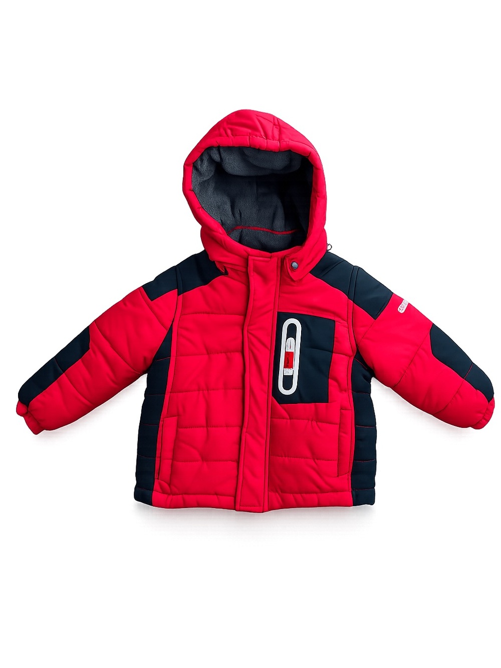 OshKosh B'gosh Red & Black Winter Puffer Coat with Fleece Lining - 24 Months